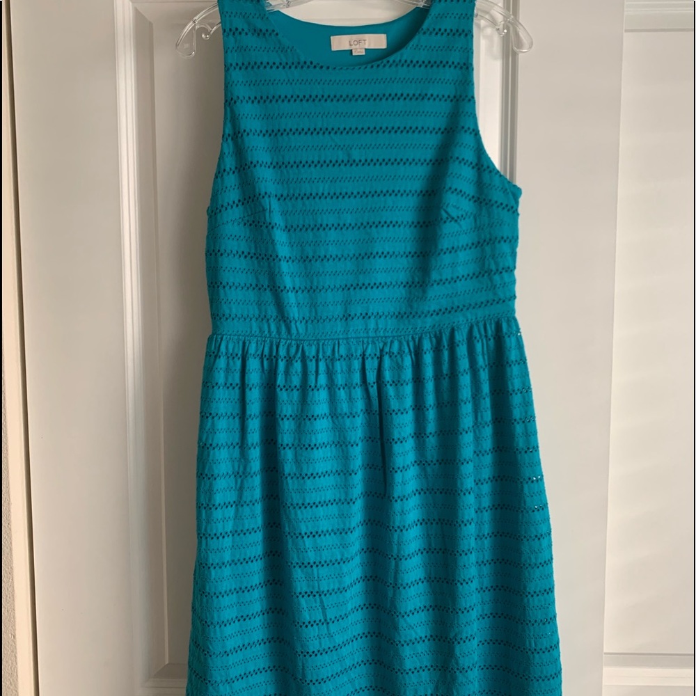 Loft turquoise eyelet sundress